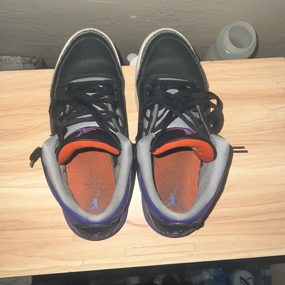 Retro Jordan 3 Black Court Purple Worn neatly - Picture 4 of 4